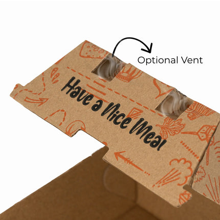 5" Printed Strong Corrugated Burger Box Optional Vented- 200 Pieces