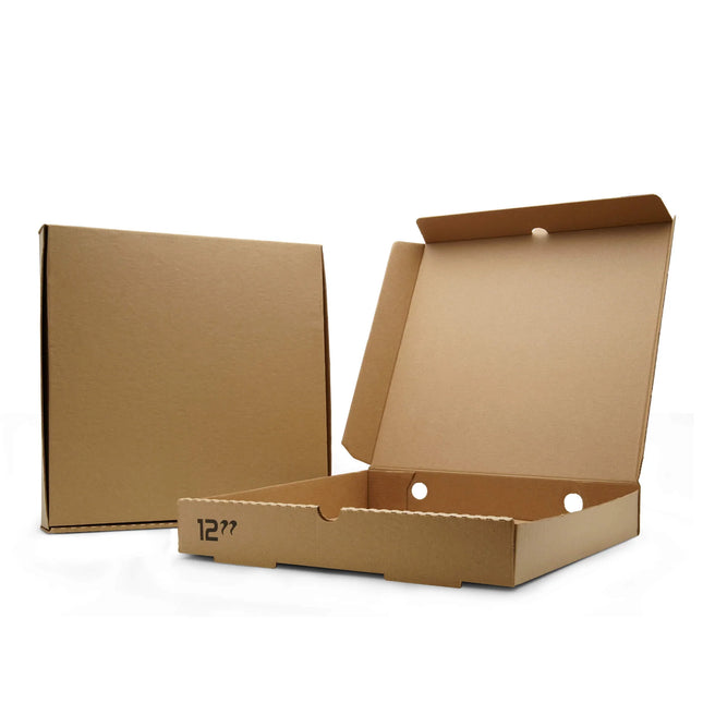Compostable Takeaway Brown Cardboard Pizza Box 7" - 18" - Plain