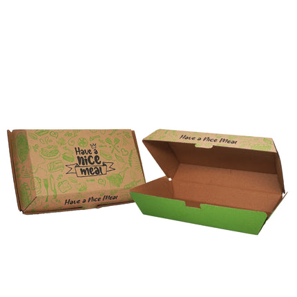 Large Corrugated Takeaway Lunch Boxes – 200 Pieces