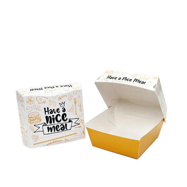 Large Printed Takeaway Burger Box - 200 Pieces