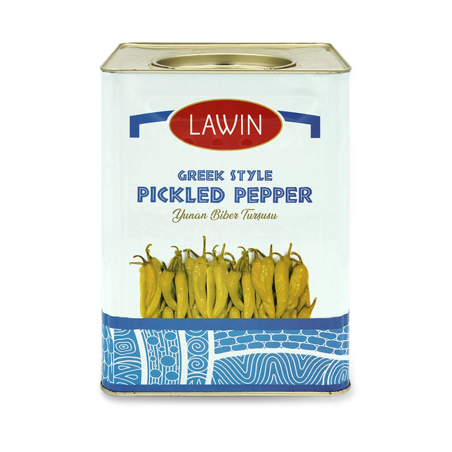Lawin Greek Style Golden Pickled Peppers - 12 kg Tin