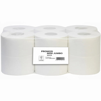 Mini Jumbo Toilet Rolls - 120 Metre Pure Cellulose
