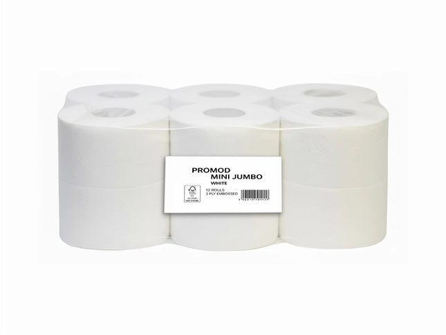 Mini Jumbo Toilet Rolls - 120 Metre Pure Cellulose