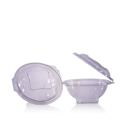 Round Takeaway Salad Container with Hinged Lid