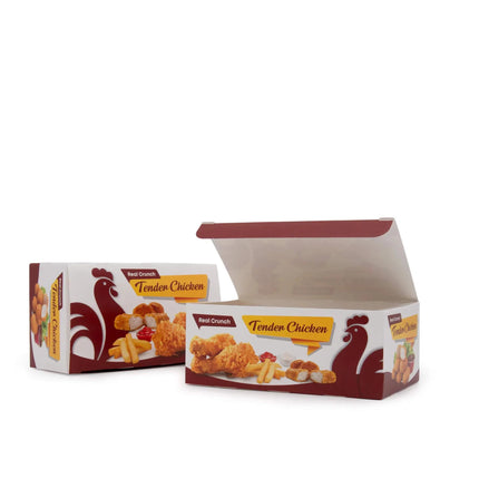 Takeaway Cardboard Fried Chicken Boxes with Printed Design