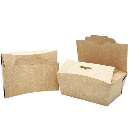 Takeaway Large Coated Cardboard Food Box - 200 Pieces