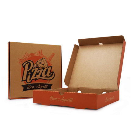 Takeaway Printed Brown Cardboard Pizza Box 7" - 24"
