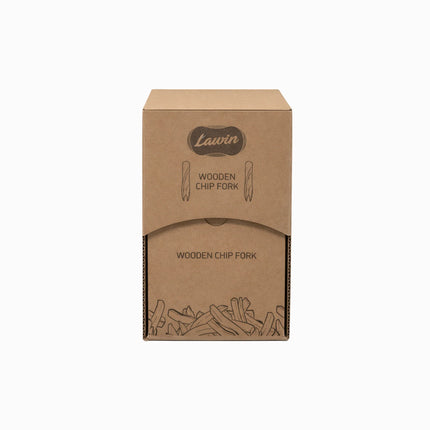 Takeaway Wooden Chip Forks with Dispenser Box