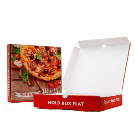 White Cardboard Pizza Box - Full Colour 7" - 18"