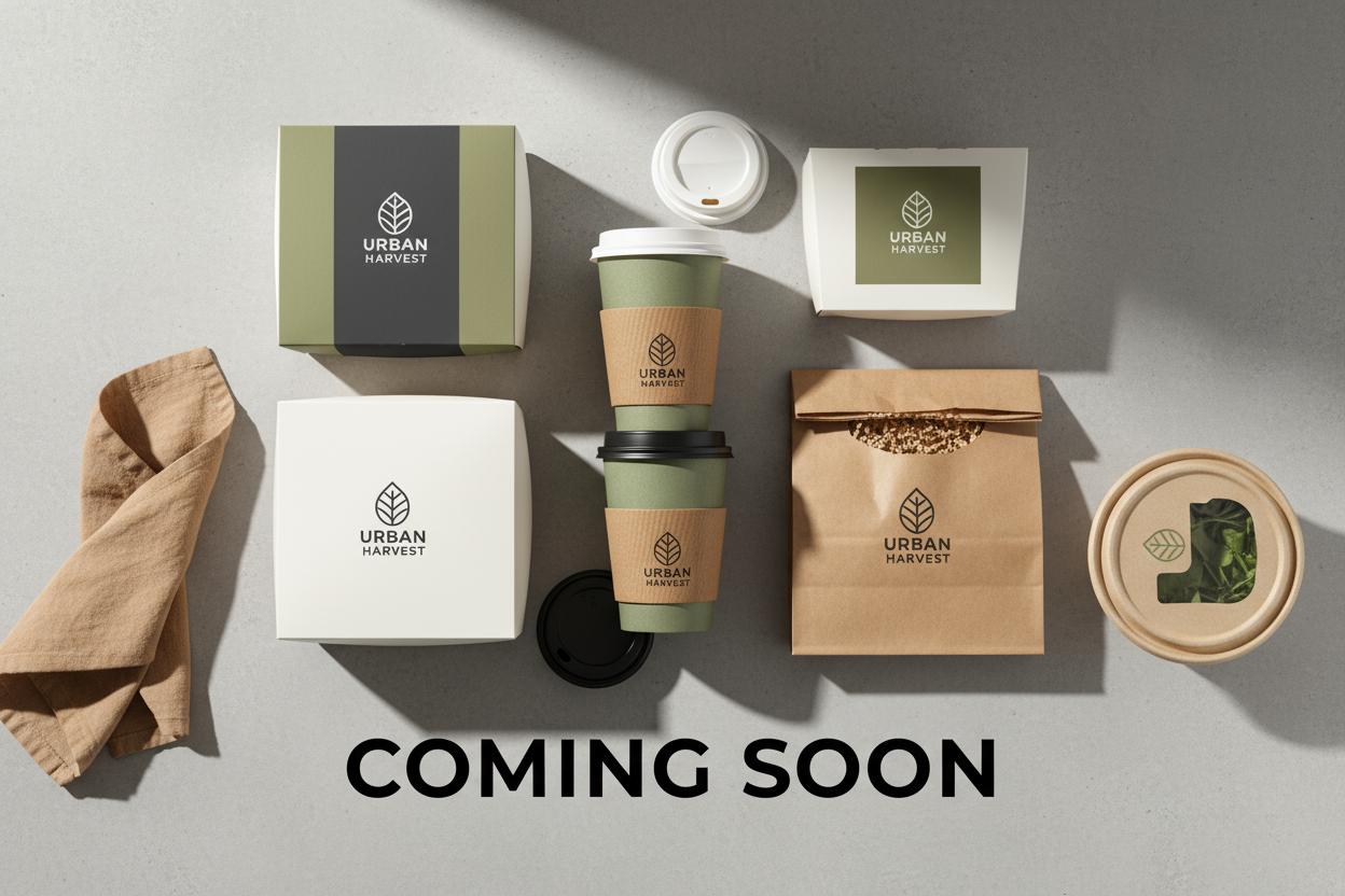 can it be takeaway boxes, cups, etc and it should say coming soon